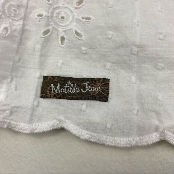 Matilda Jane Eyelet Snow Globe Peasant Tunic Floral Blouse Large - Picture 6 of 6